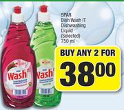 Spar Dish Wash IT Dishwashing Liquid (Selected)-For Any 2 x 750ml