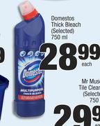 Domestos Thick Bleach (Selected)-750ml Each