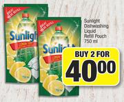 Sunlight Dishwashing Liquid Refill Pouch-For 2 x 750ml