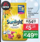 Sunlight 2 In 1 Hand Washing Powder (Selected)-3kg Each