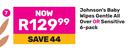 Johnson's Baby Wipes Gentle All Over Or Sensitive 6 Pack