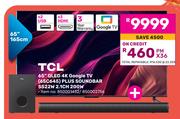 TCL 65"(165cm) QLED 4K Google TV 65C645 Plus Soundbar S522W 2.1CH 200W
