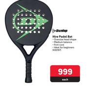 Dunlop Hire Padel Bat 455197 Each