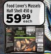 Food Lover's Mussels Half Shell-450g Each