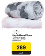 Home Living Marble Flannel Throw-150 x 200cm Each
