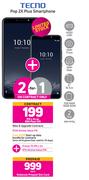 2 x Tecno Pop 2X Plus Smartphone-On Red Flexi 130 + On Promo 70