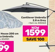 Cantilever Umbrella 2.8m Grey