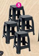 Miss Molly Black Plastic Stool-For 4