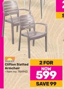 Gold Sun Clifton Slatted Arm Chair-For 2