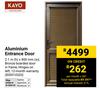 Kayo Aluminium Entrance Door-2.1m (h) x 900mm (w)