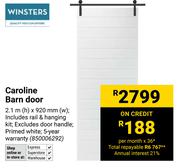 Winsters Caroline Barn Door-2.1m (h) x 920mm (w)
