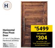 Horizontal Pine Pivot Door-2.1m x 1.2m