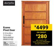 Dortello Econo Pivot Door-2.12m (h) x 1.2m (w)