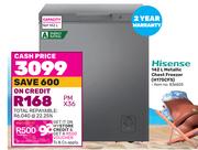 Hisense 142L Metallic Chest Freezer H175CFS
