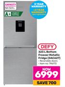 Defy 323L Bottom Freezer Metallic Fridge DAC627
