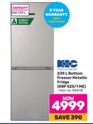 KIC 239L Bottom Freezer Metallic Fridge KBF 525/1 ME