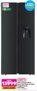 Defy 496L Elegant Black Glass Door Side By Side Fridge Freezer DFF 456