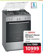 Bosch 600mm 4-Burner Gas Stove HGA120E50Z