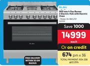 ELBA 900mm 4 Gas Burner 2 Electric Hob With Electric Oven 04-96CL727