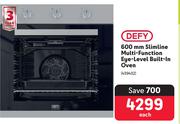 Defy 600mm Slimline Multi-Function Eye-Level Built In Oven