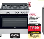 Defy 900mm 5-Burner Gas Stove With Electric Oven DGS902
