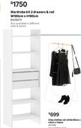 Wardrobe Kit 2 Drawers & Rod W180cm x H180cm 81459273