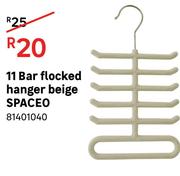 Spaceo 11 Bar Flocked Hanger Beige 81401040