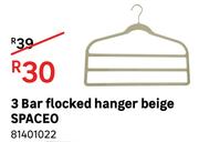 Spaceo 3 Bar Flocked Hanger Beige 81401022