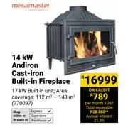 Megamaster 14kW Andiron Cast-Iron Built-In Fireplace