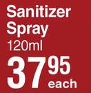 Lux Sanitizer Spray-120ml Each