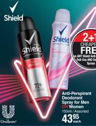 Shield Anti Perspirant Deodorant Spray For Men Or Women Assorted-150ml Each
