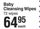 Bionike Triderm Baby Cleansing Wipes (72 Wipes)-Each