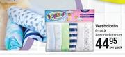 Baby Things Wash Cloths 6 Pack Assorted Colours-Per Pack