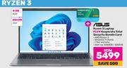 Asus Ryzen 3 Laptop Plus Kaspersky Total Security Bundle Card