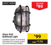 Lightworx Glass Grid Bulkhead Light 728684
