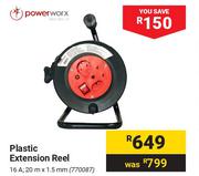Powerworx 16A Plastic Extension Reel 770087-20m X 1.5mm