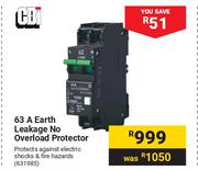 CBi 63 A Earth Leakage No Overload Protector 631985