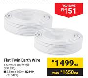 Flat Twin Earth Wire 710427-2.5mm X 100m Roll-Each