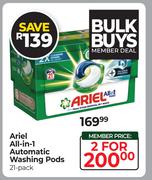 Ariel All In 1 Automatic Washing Pods 21 Pack-For 2