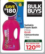 Satiskin Foam Bath 2L Plus Concentrate 1L-Both For