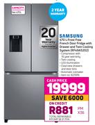 Samsung 470L Frost Free French Door Fridge With Drawer & Twin Cooling System RF49A5202