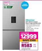 Hisense 463L Bottom Freezer Silver Fridge H610BS-WD