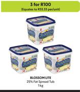 Blossom Lite 25% Fat Spread Tub-For 3 x 1Kg