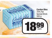 Cordon Bleu 70% Fat Spread Brick-500g Each