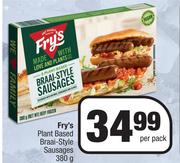 Fry's Plant Based Braai Style Sausages-380g Per Pack