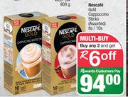 Nescafe Gold Cappuccino Sticks Assorted-For Any 2 x 8s/10s