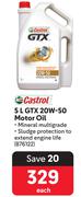 Castrol GTX 20W-50 Motor Oil 876122-5Ltr