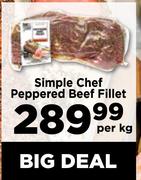 Simple Chef Peppered Beef Fillet-Per Kg