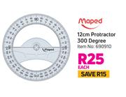 Maped 12cm Protractor 300 Degree-Each