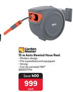 Garden Master 15m Auto Rewind Hose Reel